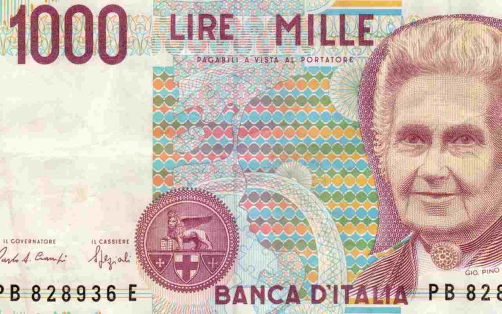 Illustrazione delle vecchie 1000 lire con la rappresentazione ella Montessori (Pixabay)