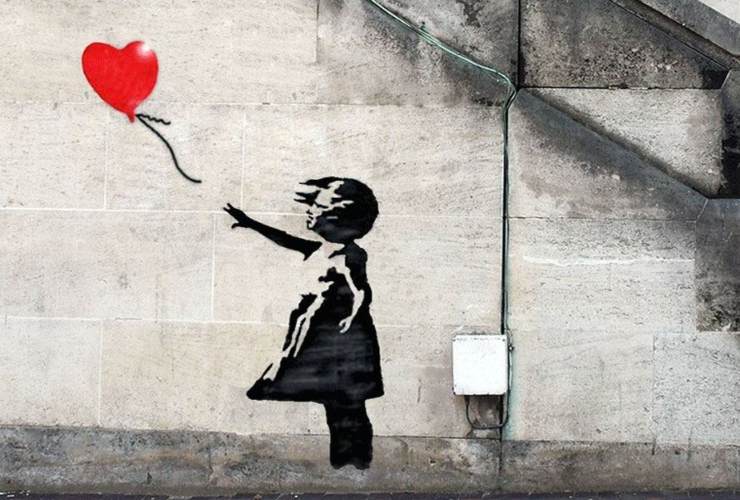 Un'opera di Banksy alla The World of Banksy_ The Immersive Experience